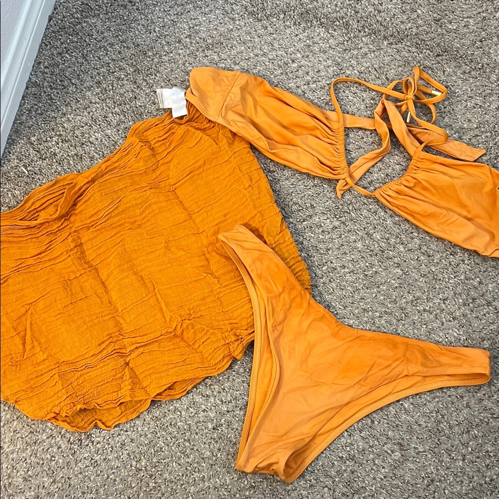 Monday Swimwear Orange Bikini Set
